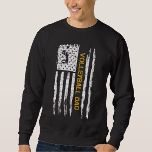 Vintage USA American Flag Proud Volleyball Dad Sil Sweatshirt