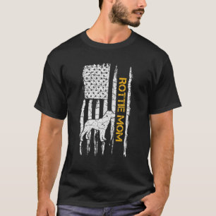 Vintage USA American Flag Rottweiler Mum Rottie Si T-Shirt