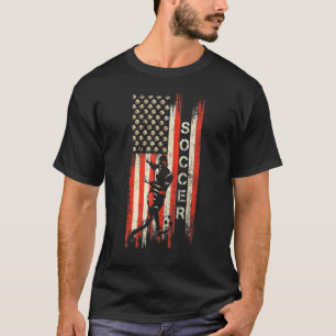 Vintage Usa American Flag Soccer Player Football S T-Shirt