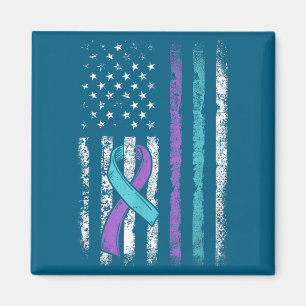 Vintage Usa American Flag Suicide Prevention Aware Magnet