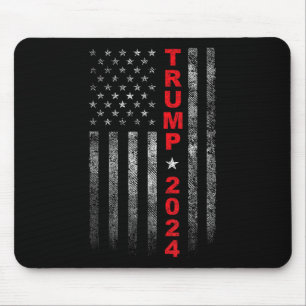 Vintage Usa American Flag Trump 2024 Election Camp Mouse Mat