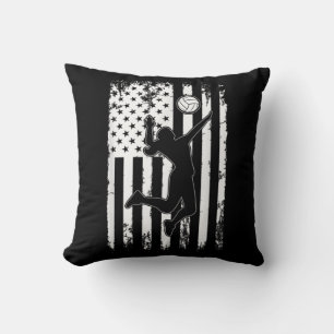 Vintage USA American Flag Volleyball Player Team S Cushion