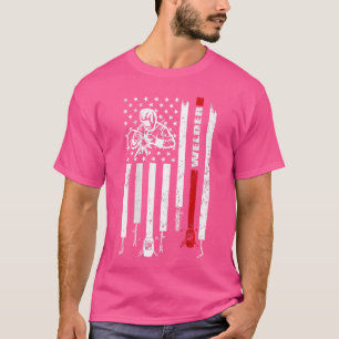 Vintage USA American Flag Welder Gift Patriotic We T-Shirt