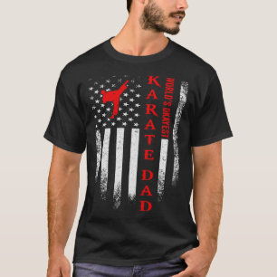 Vintage USA American Flag World s Okayest Karate D T-Shirt