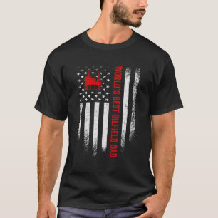 Vintage Usa American Flag World'S Best Oilfield En T-Shirt