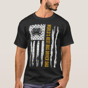 Vintage USA American Flag World's Best School Bus T-Shirt
