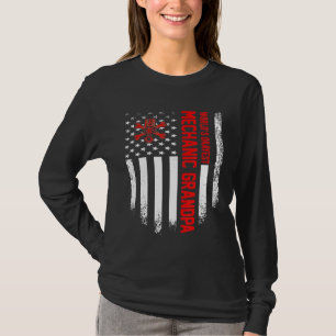 Vintage Usa American Flag Worlds Okayest Mechanic T-Shirt