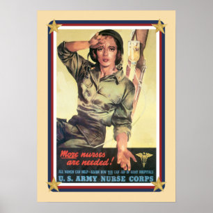 Vintage USA Army Nurse Corps 2 Poster