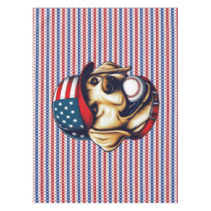 Vintage, USA baseball Labrador Tablecloth