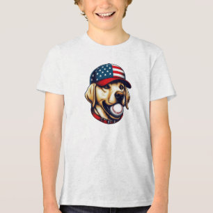 Vintage, USA baseball Labrador Tri-Blend Shirt