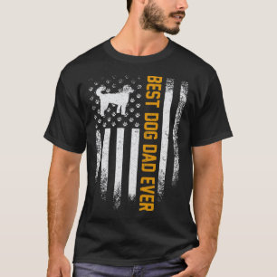 Vintage USA Best Poodle Dog Dad Ever American Flag T-Shirt