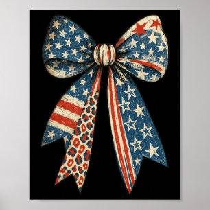 Vintage Usa Bow In Red White Blue For Patriotic 4t Poster