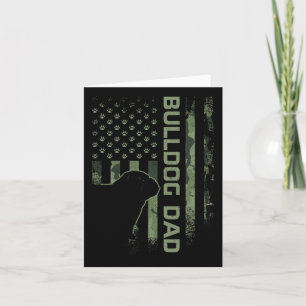 Vintage Usa Camo Flag Proud English Bulldog Dad Si Card