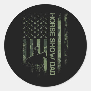 Vintage Usa Camouflage Horse Show Dad1 Classic Round Sticker