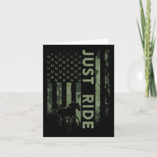 Vintage Usa Camouflage Just Ride Horse Card