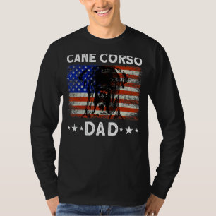 Vintage Usa Cane Corso Dad Dog American Flag T-Shirt