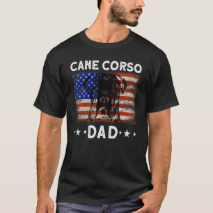 Vintage Usa Cane Corso Dad Dog American Flag T-Shirt