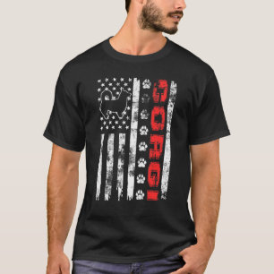 Vintage Usa Corgi American Flag Patriotic T-Shirt