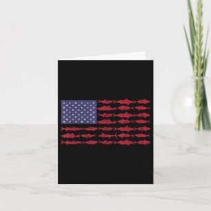 Vintage Usa Fish American Flag Shirt Fishing Gifts Card