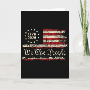 Vintage Usa Flag 250th Anniversary Independence Da Card