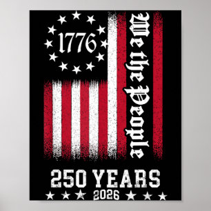 Vintage usa flag 250th anniversary independence poster