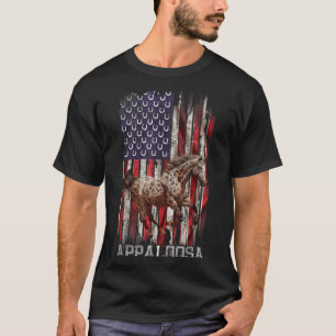 Vintage Usa Flag Appaloosa Horse Lover, Horseback T-Shirt