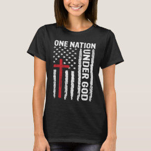 Vintage USA Flag Christian Faith Family Freedom T-Shirt