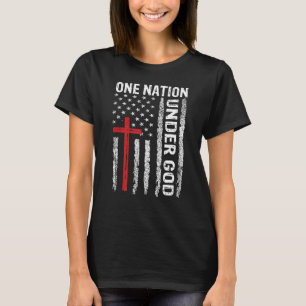 Vintage Usa Flag Christian Faith Family Freedom T-Shirt