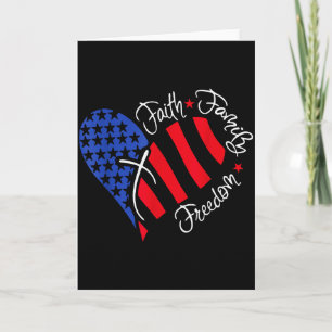 Vintage Usa Flag Faith Family Freedom Patriotic Ch Card