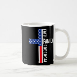 Vintage Usa Flag Faith Family Freedom Patriotic Ch Coffee Mug
