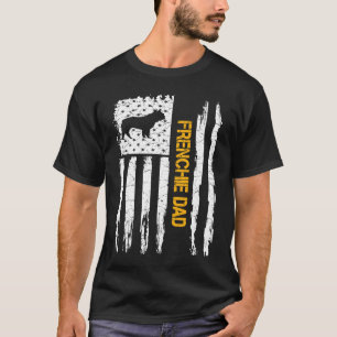 Vintage USA Flag French Bulldog Dog Dad Frenchie S T-Shirt