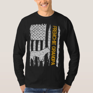 Vintage USA Flag French Bulldog Grandpa Frenchie S T-Shirt