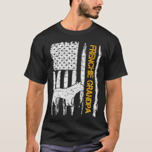 Vintage USA Flag French Bulldog Grandpa Frenchie S T-Shirt