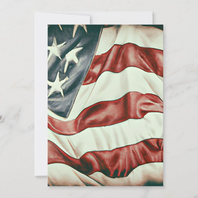 Vintage USA Flag Graphic Thank You Card (Front)