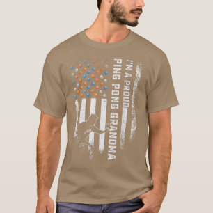 Vintage USA Flag I'm A Proud Ping Pong Grandma Tab T-Shirt