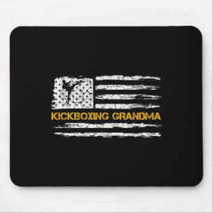 Vintage Usa Flag Mma Kickboxing Fighter Grandma Si Mouse Mat