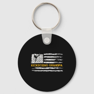 Vintage Usa Flag Mma Kickboxing Fighter Grandpa Si Key Ring