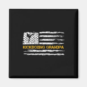 Vintage Usa Flag Mma Kickboxing Fighter Grandpa Si Magnet