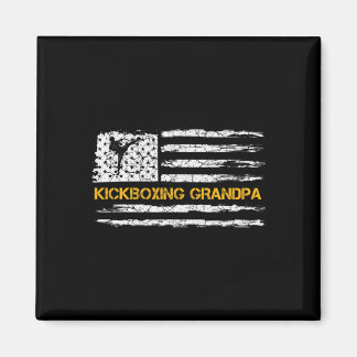 Vintage Usa Flag Mma Kickboxing Fighter Grandpa Si Magnet