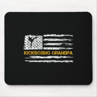 Vintage Usa Flag Mma Kickboxing Fighter Grandpa Si Mouse Mat