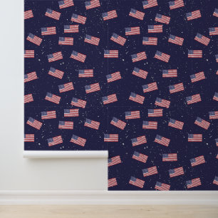 Vintage USA Flag Patriotic American Red White Blue Wallpaper