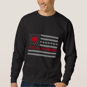 Vintage USA Flag Postal Worker Mail Carrier Costum Sweatshirt
