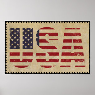 Vintage USA Flag Poster