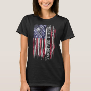 Vintage Usa Flag Proud Soccer Grandma Football Sil T-Shirt