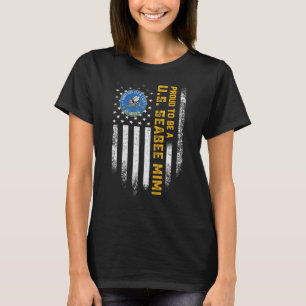Vintage Usa Flag Proud To Be A Us Seabee Veteran M T-Shirt