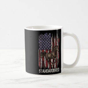 Vintage Usa Flag Standardbred Horse Lover1  Coffee Mug
