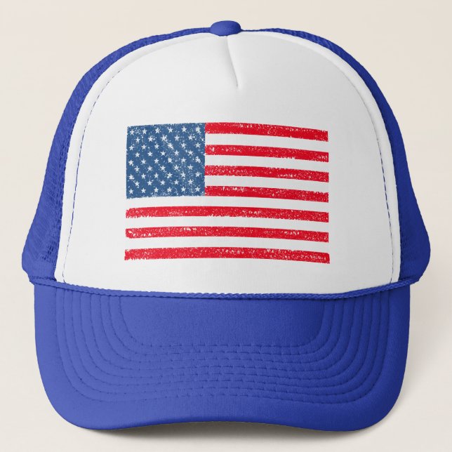 Vintage Usa flag Trucker Hat (Front)
