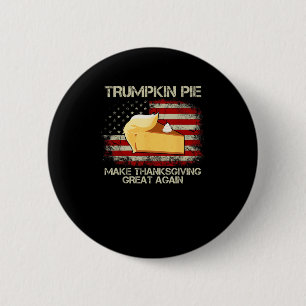 Vintage Usa Flag Trumpkin Pie Make Thanksgiving Gr 6 Cm Round Badge
