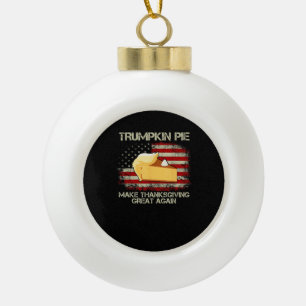 Vintage Usa Flag Trumpkin Pie Make Thanksgiving Gr Ceramic Ball Christmas Ornament