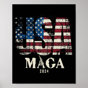 Vintage Usa Flag Ultra Mega Gun Usa 4th Of July Tr Poster